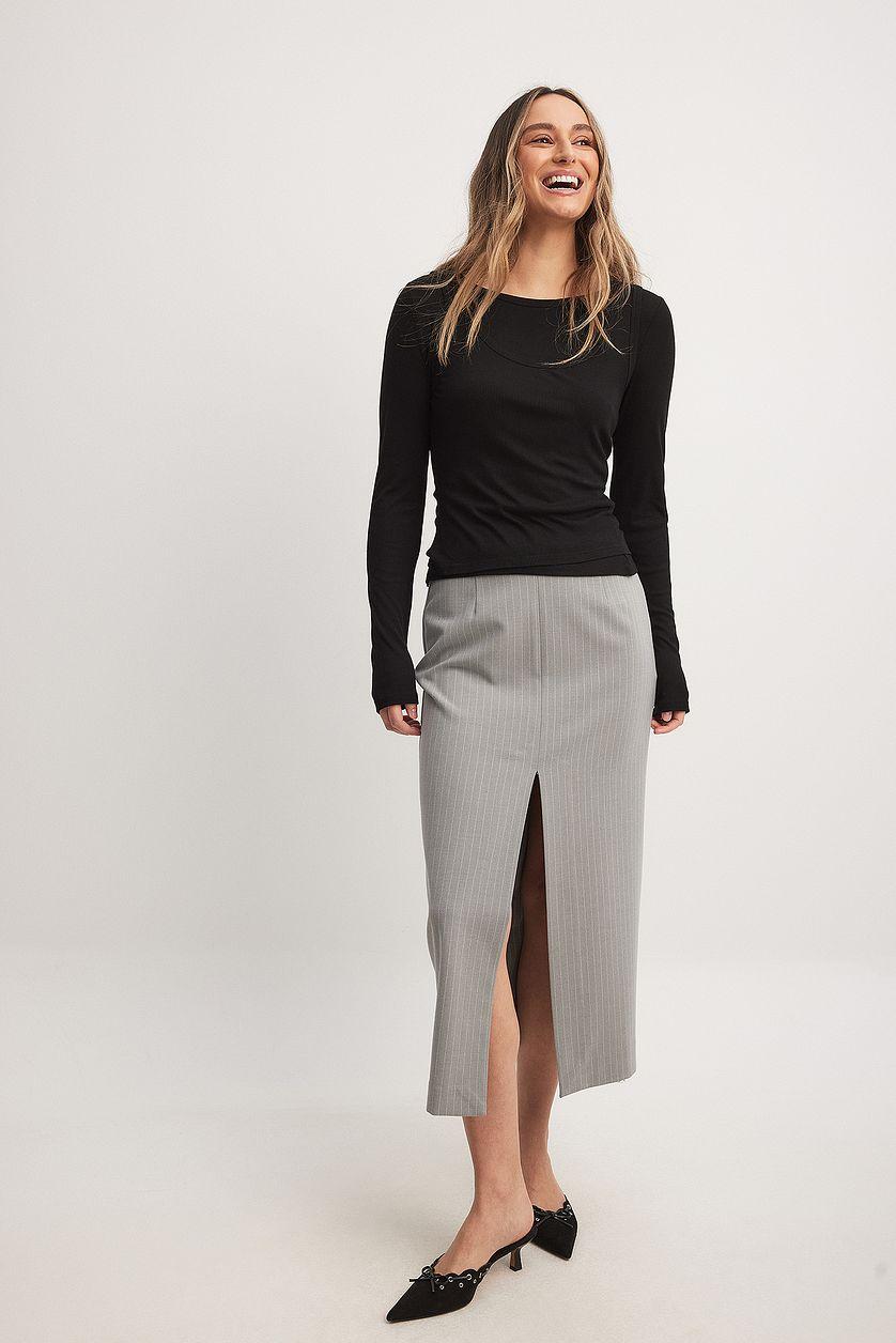 Front Slit Midi Skirt Product Image