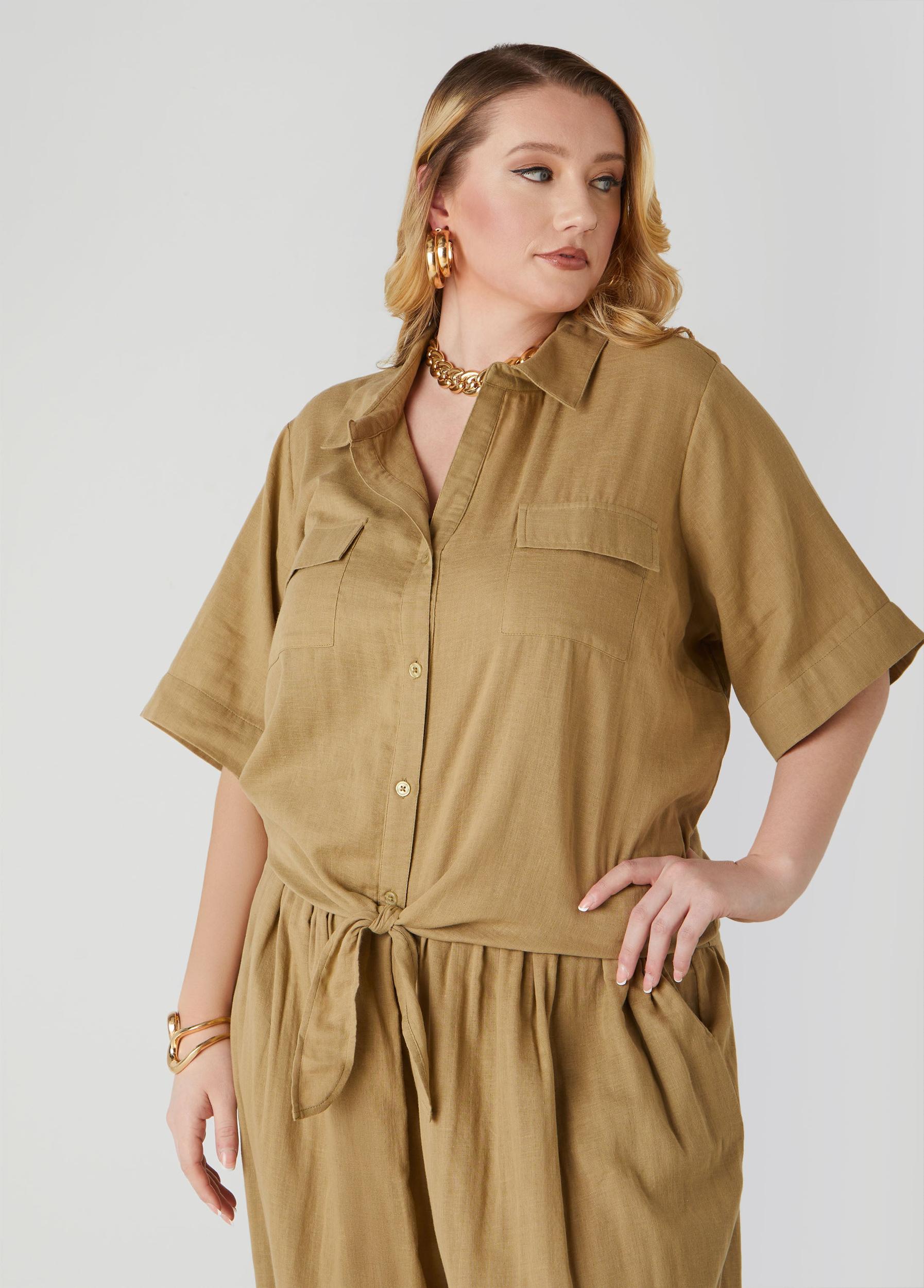 Tie Front Cotton Shirt Product Image