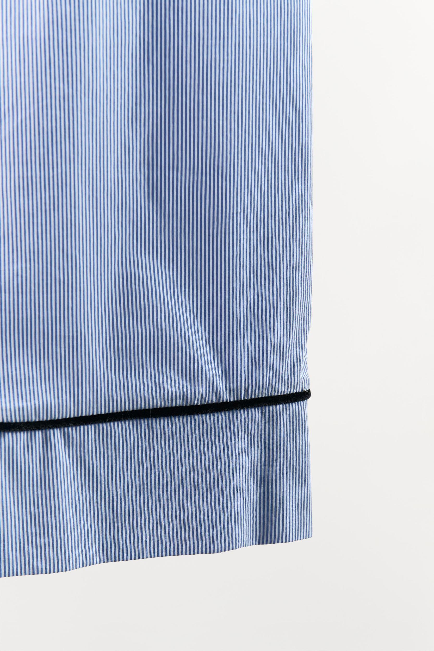 STRIPED VELVET PAJAMA PANTS Product Image