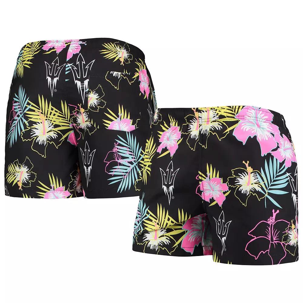 Men's FOCO Black Arizona State Sun Devils Neon Floral Swim Trunks,  Product Image