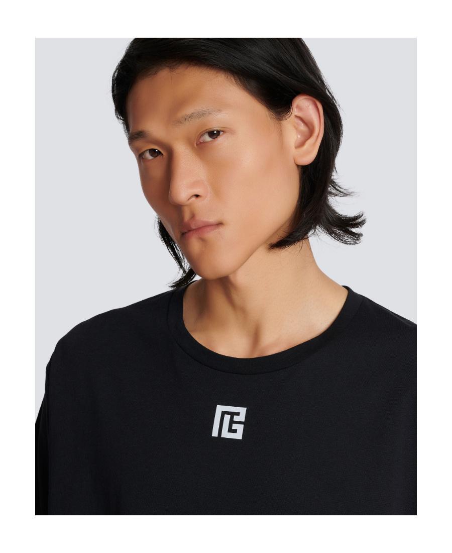 BALMAIN Logo-embroidered Crew-neck T-shirt In Black Product Image