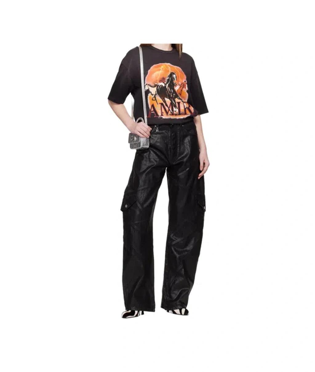 AMIRI Graphic Print Oversized Crewneck T-shirt Shirt In Black Product Image