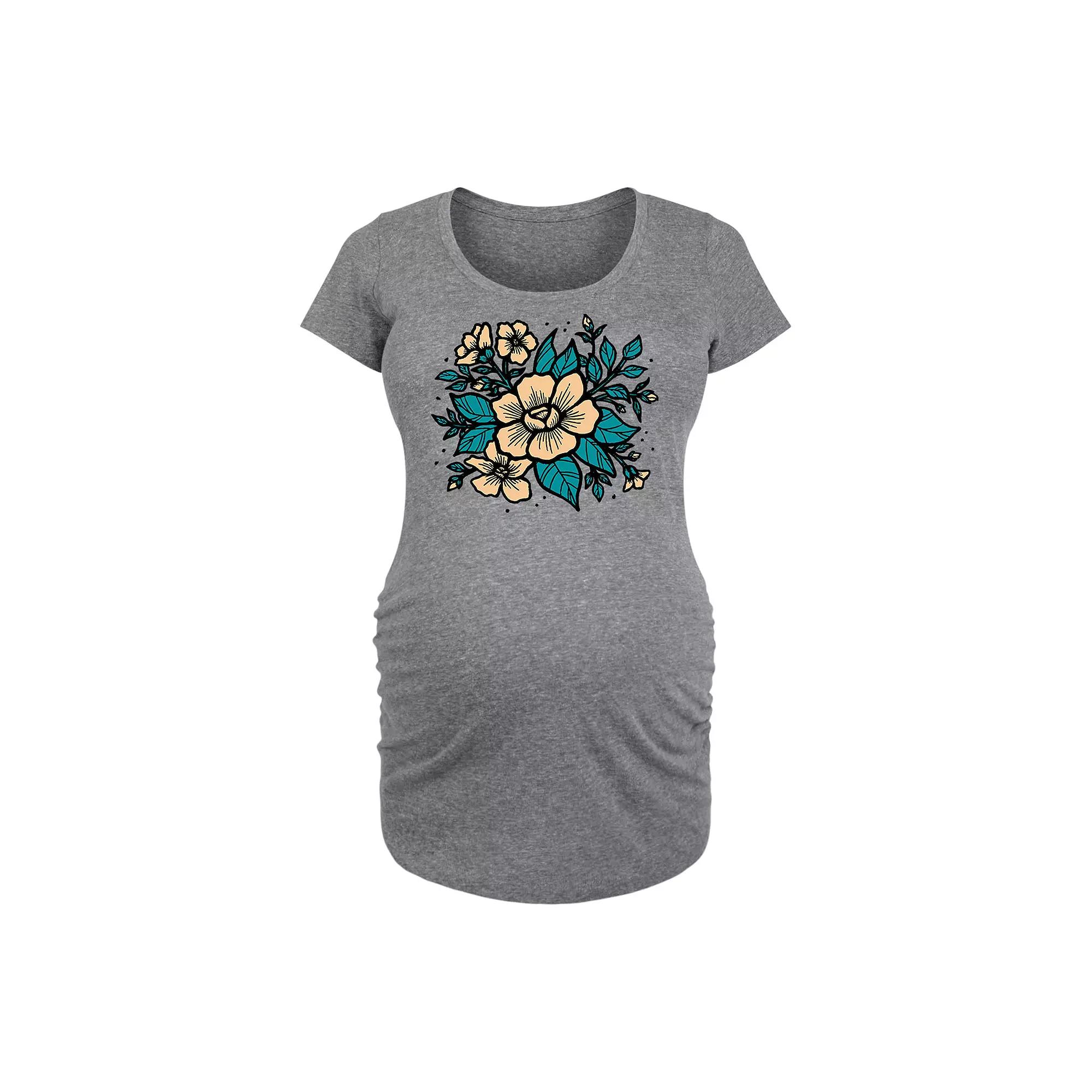Maternity Etched Flowers Graphic Tee, Women's,  Product Image