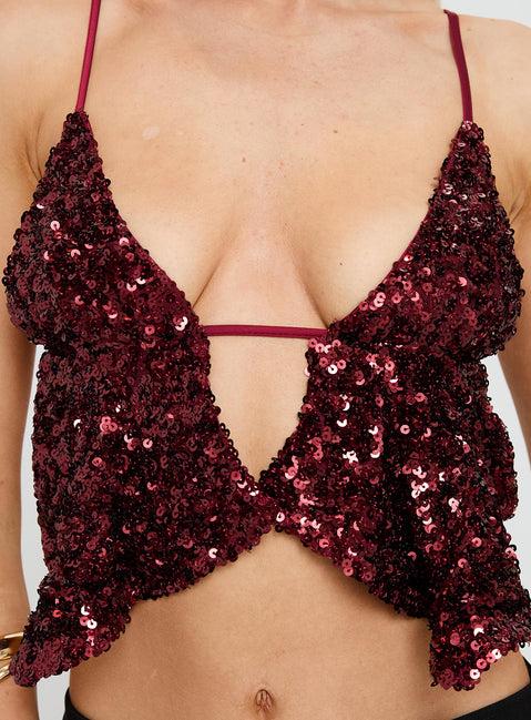 Rosaton Top Dark Red Product Image