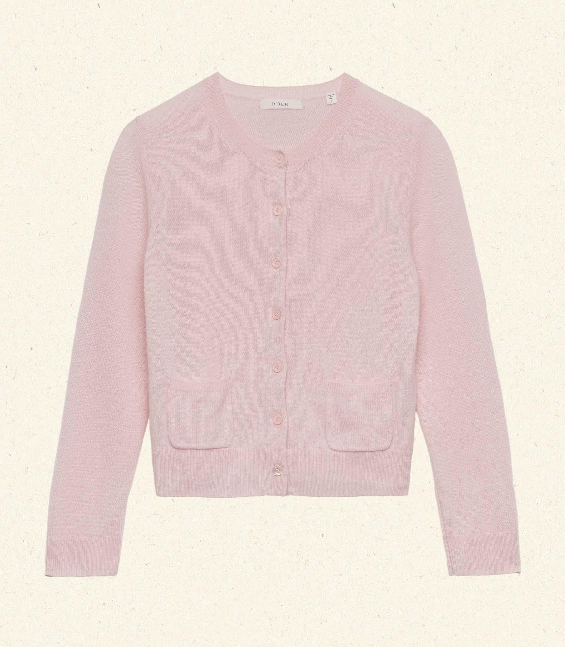 FREYA CASHMERE CARDIGAN -- ROSEWATER Product Image