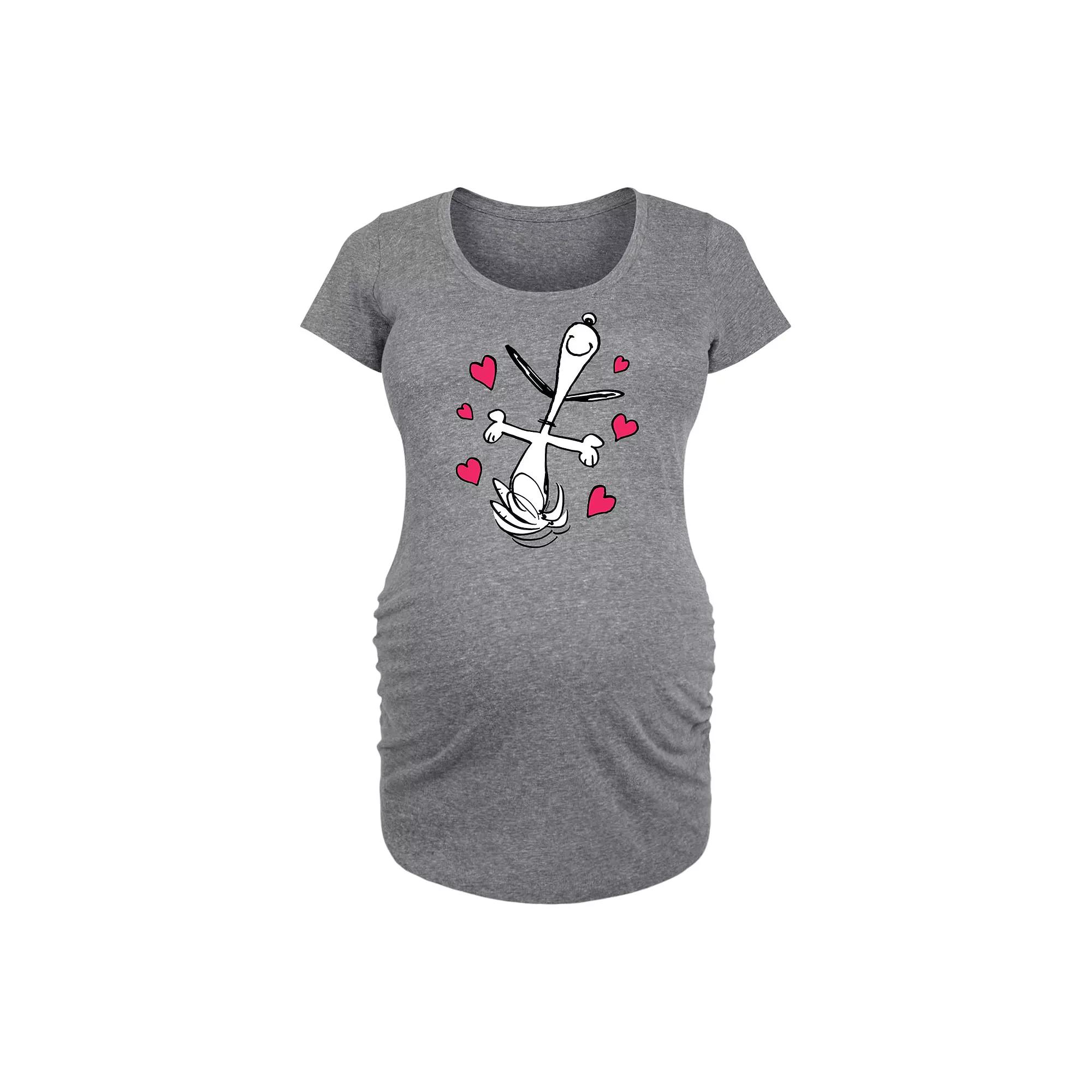 Maternity Peanuts Snoopy Dancing Hearts Graphic Tee, Women's,  Product Image