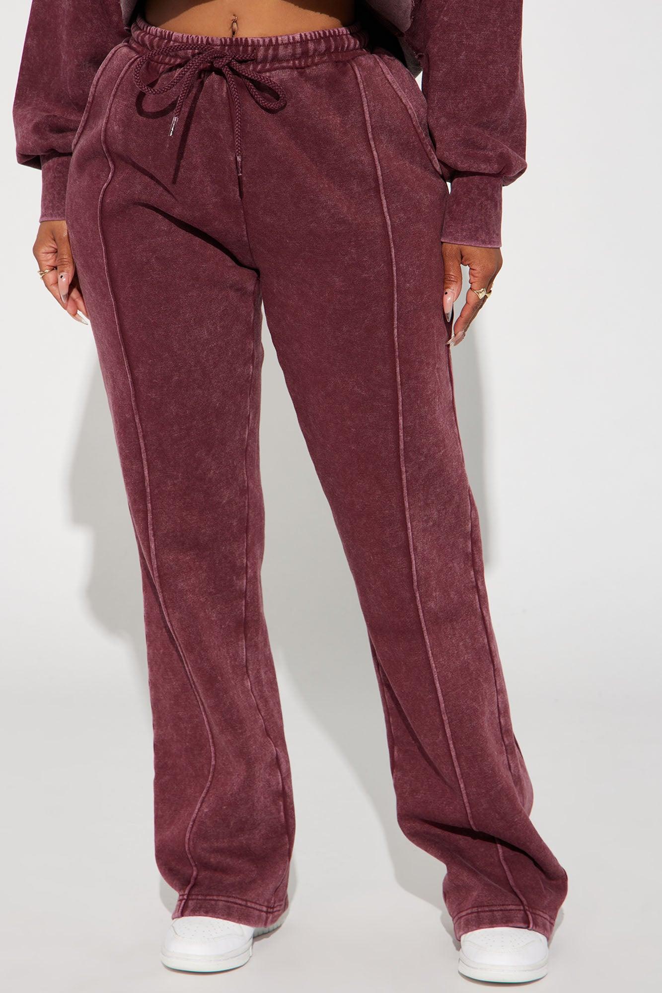 Chill Out Lounge Flare Pant - Burgundy Product Image