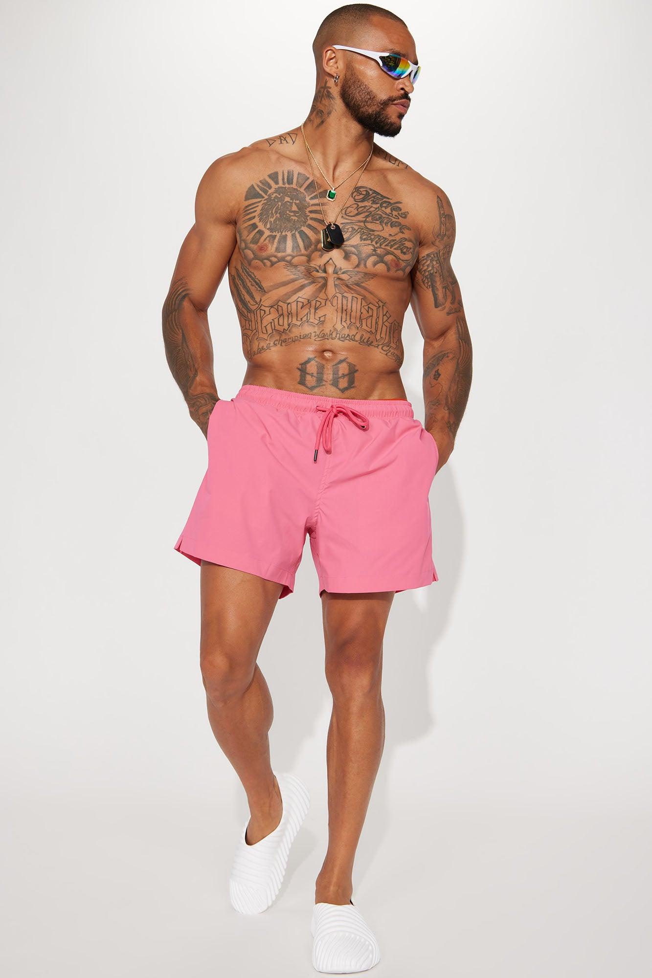 Born 2 Fly Print Change Swim Mid Trunk - Pink Product Image
