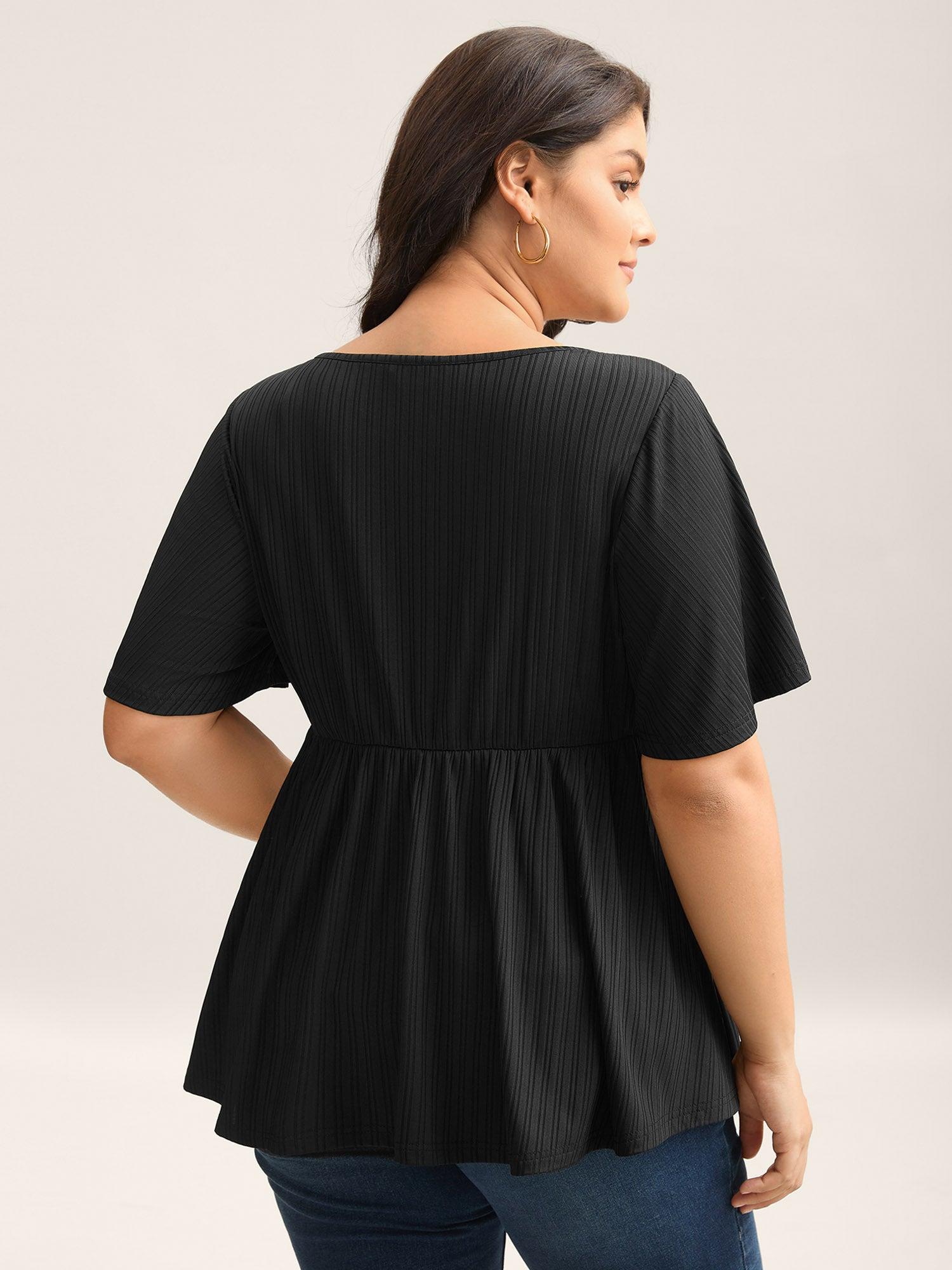 Stretchy Pit Strip Keyhole Plain Top Female Product Image