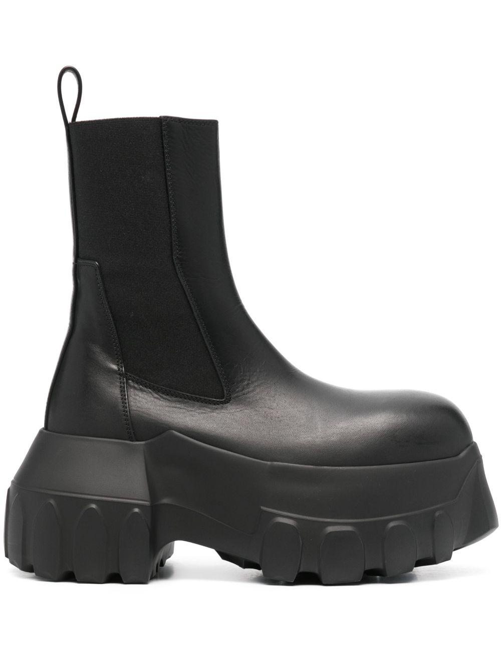 RICK OWENS Beatle Mega Tractor Leather Chelsea Boots In Black Product Image