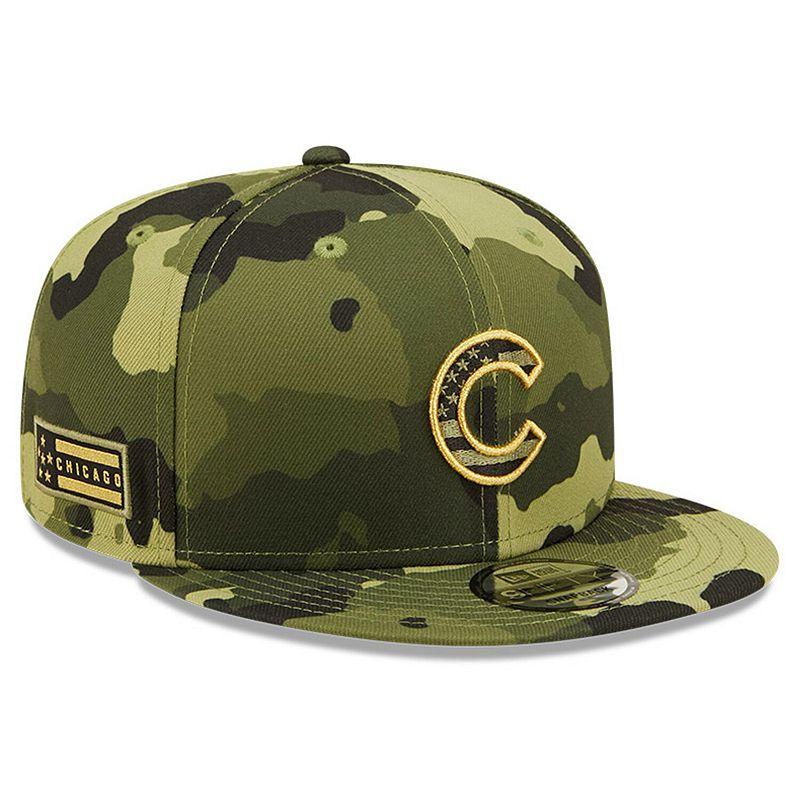 Men's New Era Camo Chicago Cubs 2022 Armed Forces Day 9FIFTY Snapback Adjustable Hat, Green Product Image
