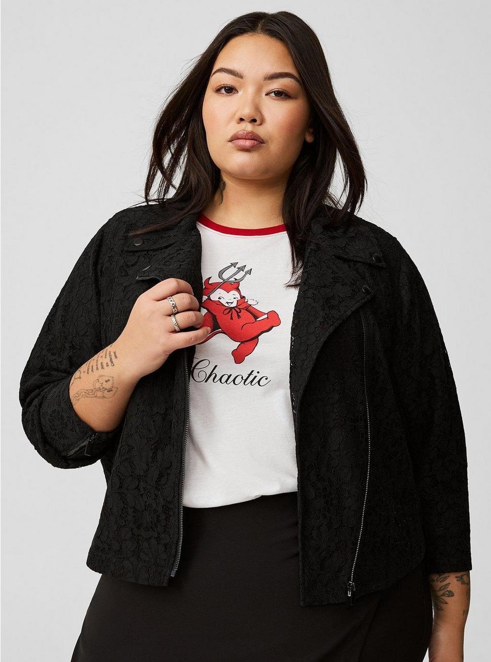 Crochet Lace Moto Jacket  Product Image