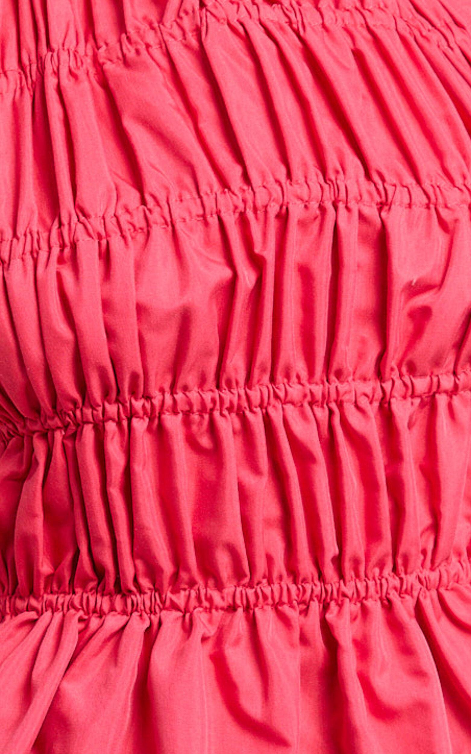 Kaiden Top - Halter Neck Backless Ruched Top in Red Product Image