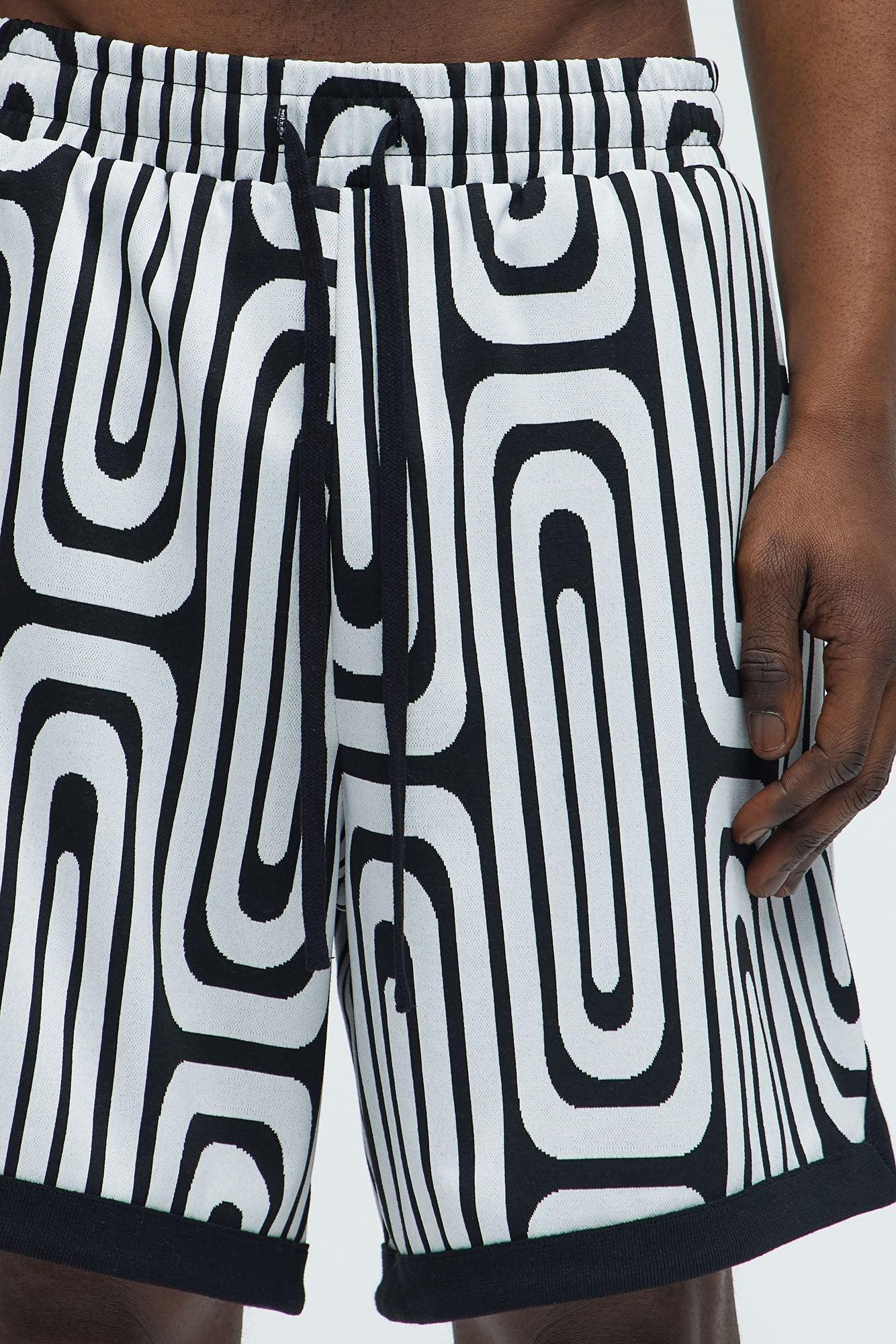 Jack Retro Pattern Warm Up Shorts - Black/combo Product Image