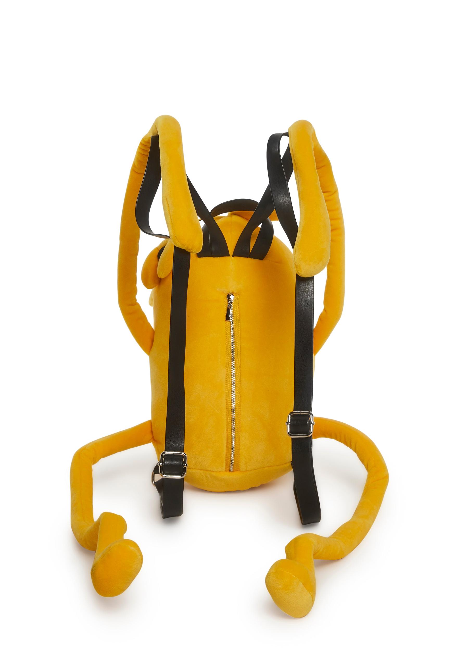 Dolls Kill x Adventure Time Jake The Dog Plush Backpack - Yellow Product Image