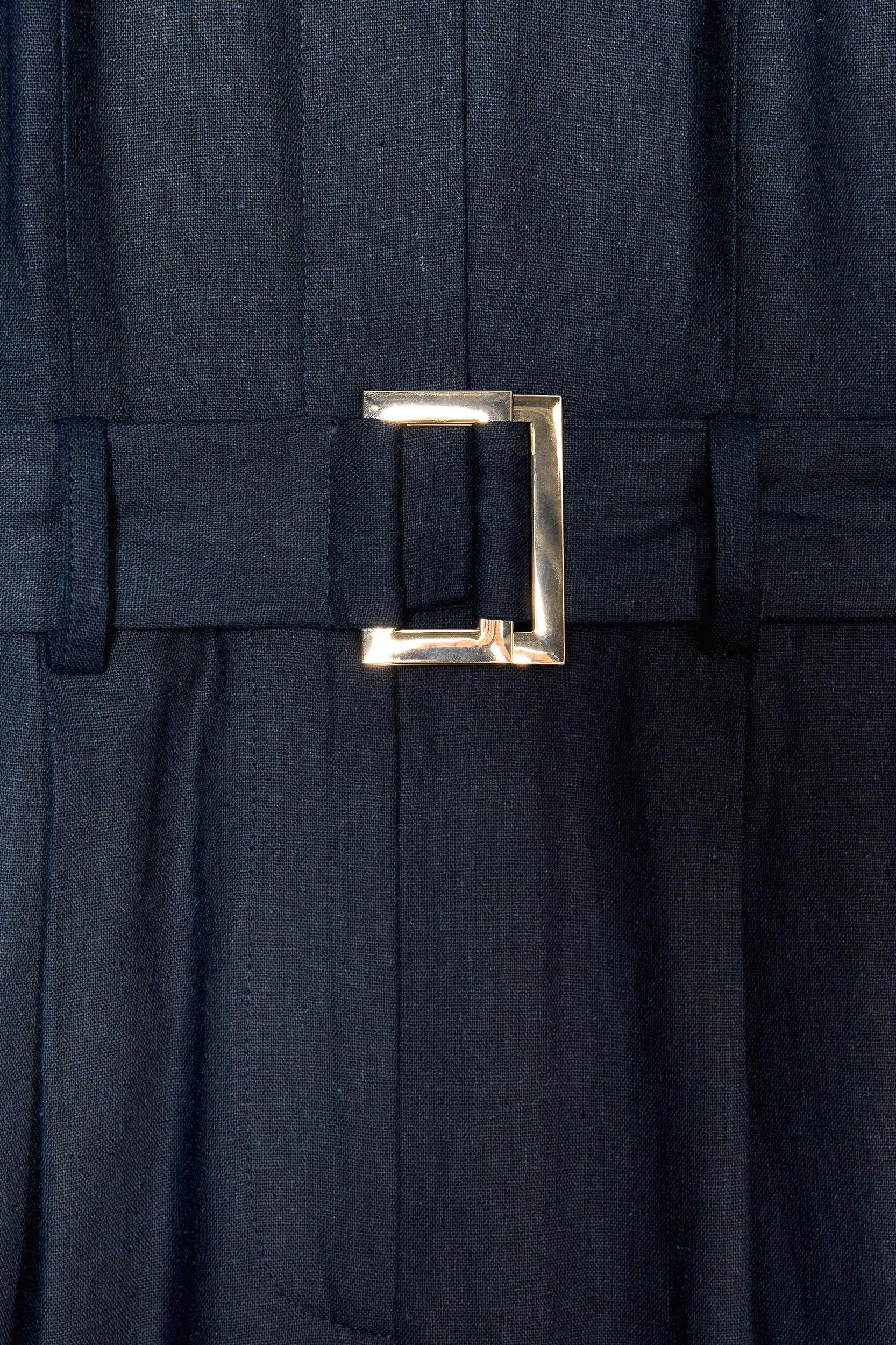 HALTER BELTED LINEN JUMPSUIT Product Image