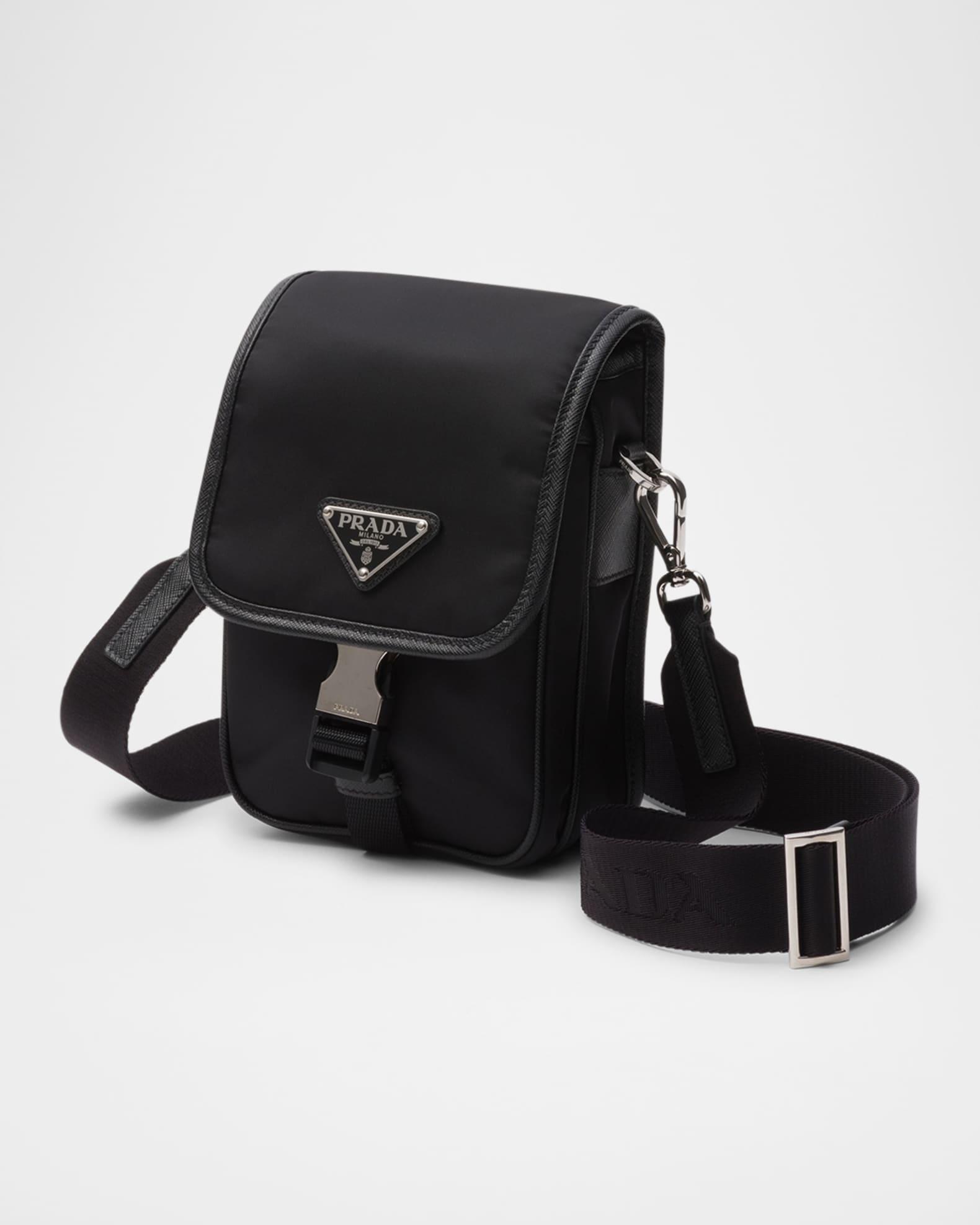 Men's Re-Nylon and Saffiano Leather Shoulder Bag Product Image