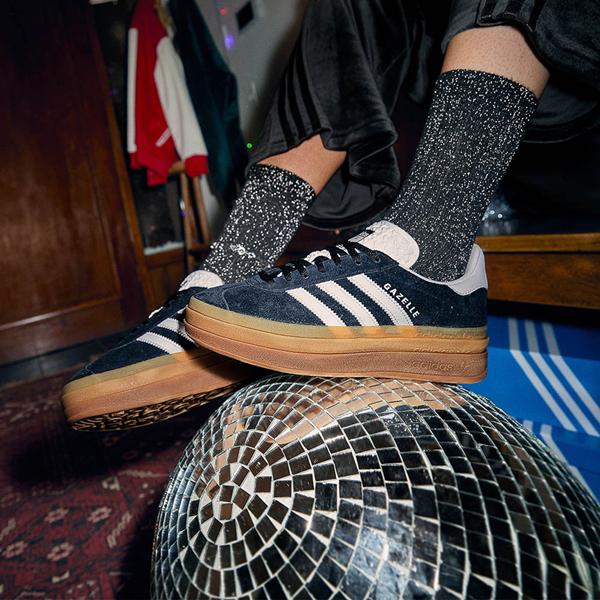 Womens adidas Gazelle Bold Athletic Shoe - Core / Cloud White Product Image