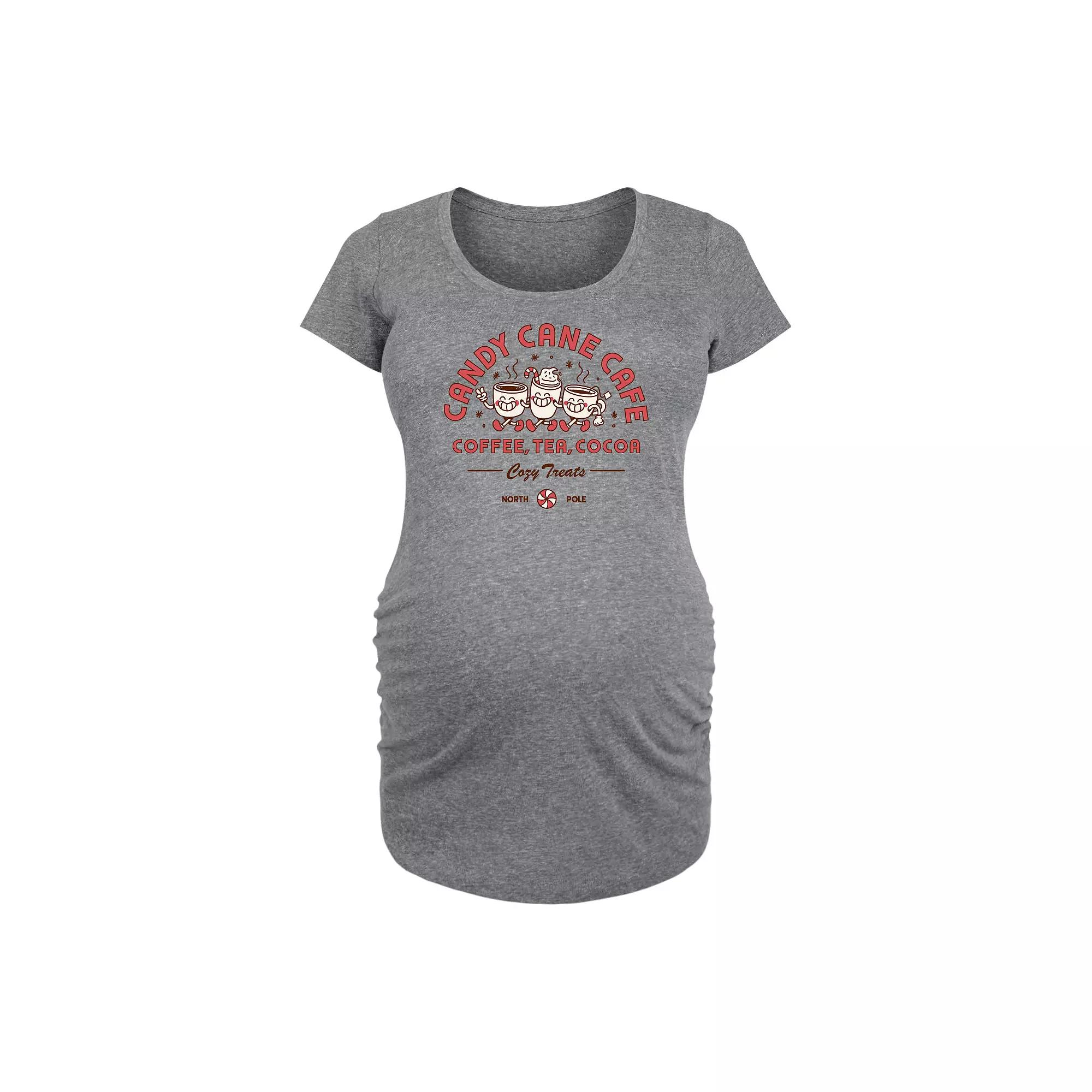 Maternity Candy Cane Cafe Graphic Tee, Women's,  Product Image