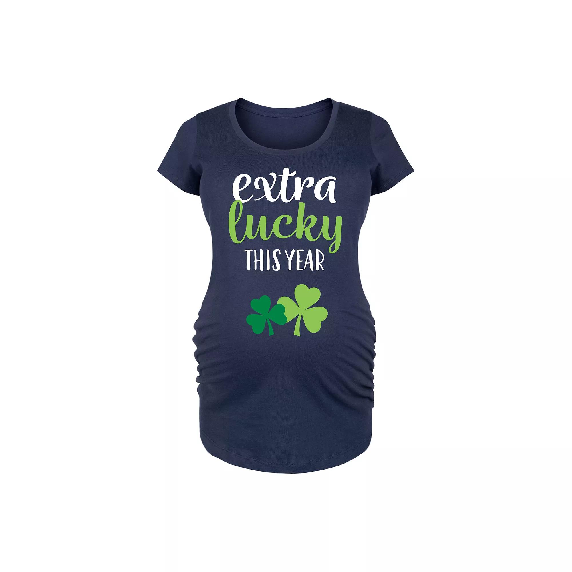 Maternity Extra Lucky This Year Shamrocks Graphic Tee, Women's,  Product Image