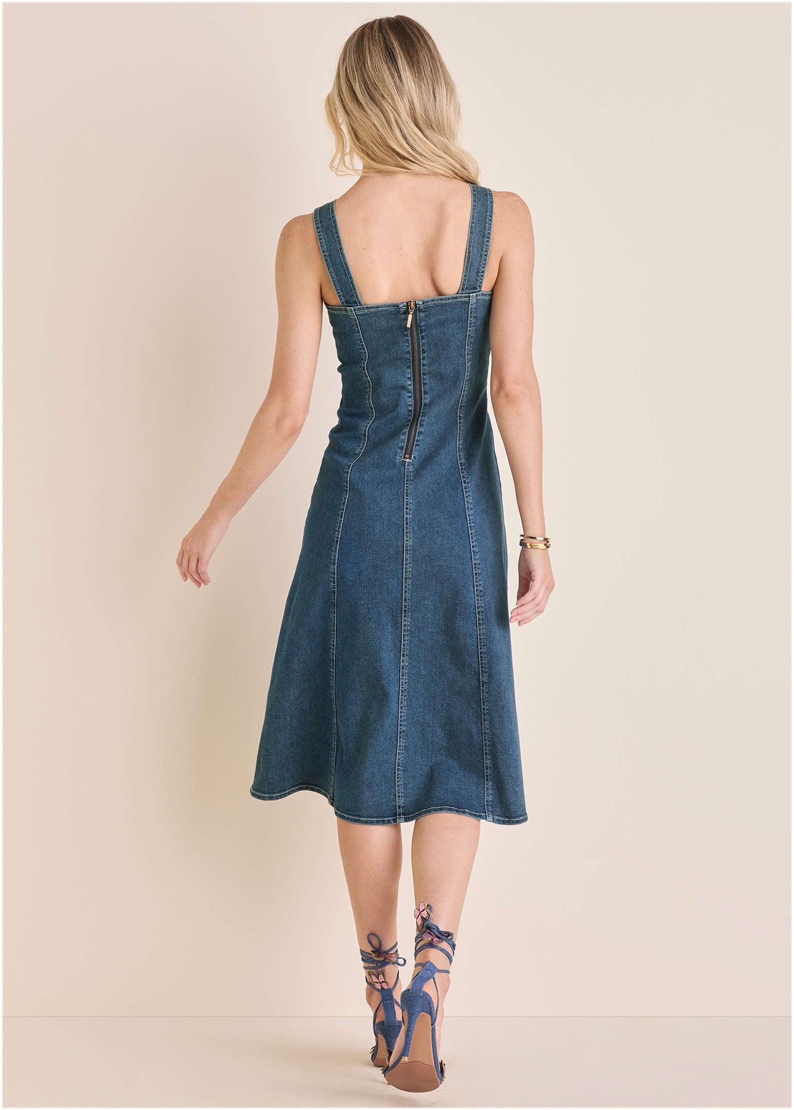 Denim Tank Midi Dress - Medium Wash Product Image