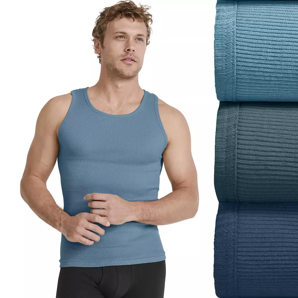 Big & Tall Jockey® 3-Pack Cotton A-Shirt Tank Undershirts, Men's,  Product Image