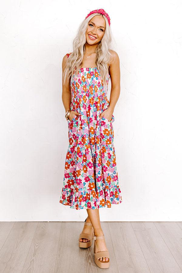 South Ocean Boulevard Smocked Midi Dress Product Image
