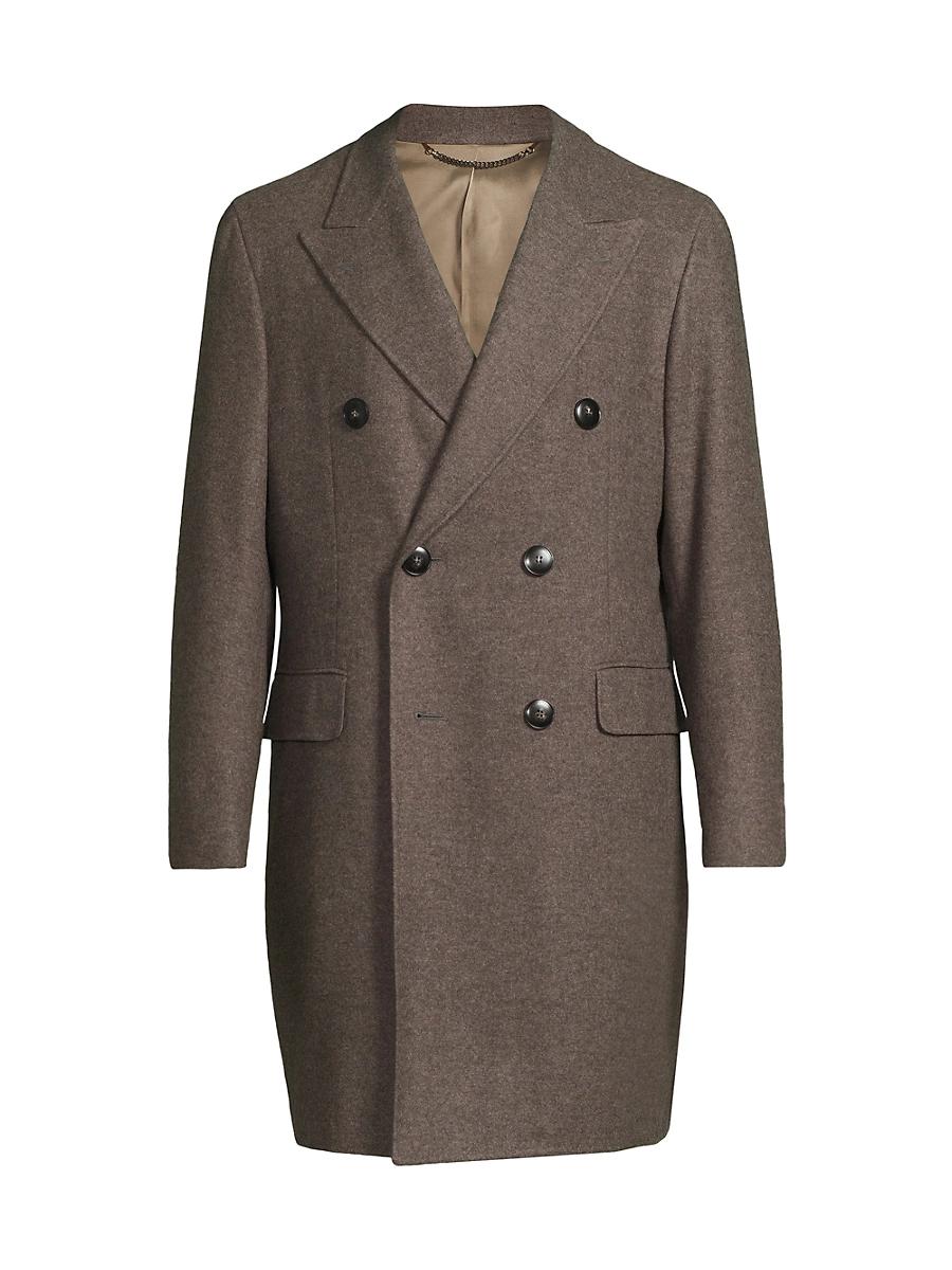 Mens Wool-Cashmere Double-Breasted Coat Product Image