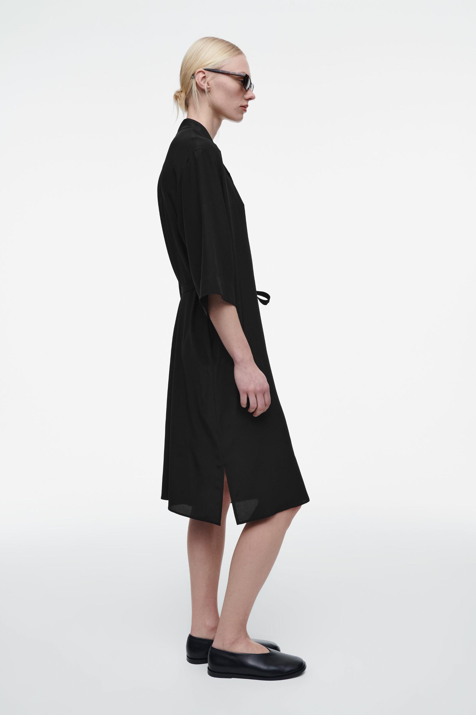 BELTED SILK SHIRT DRESS Product Image