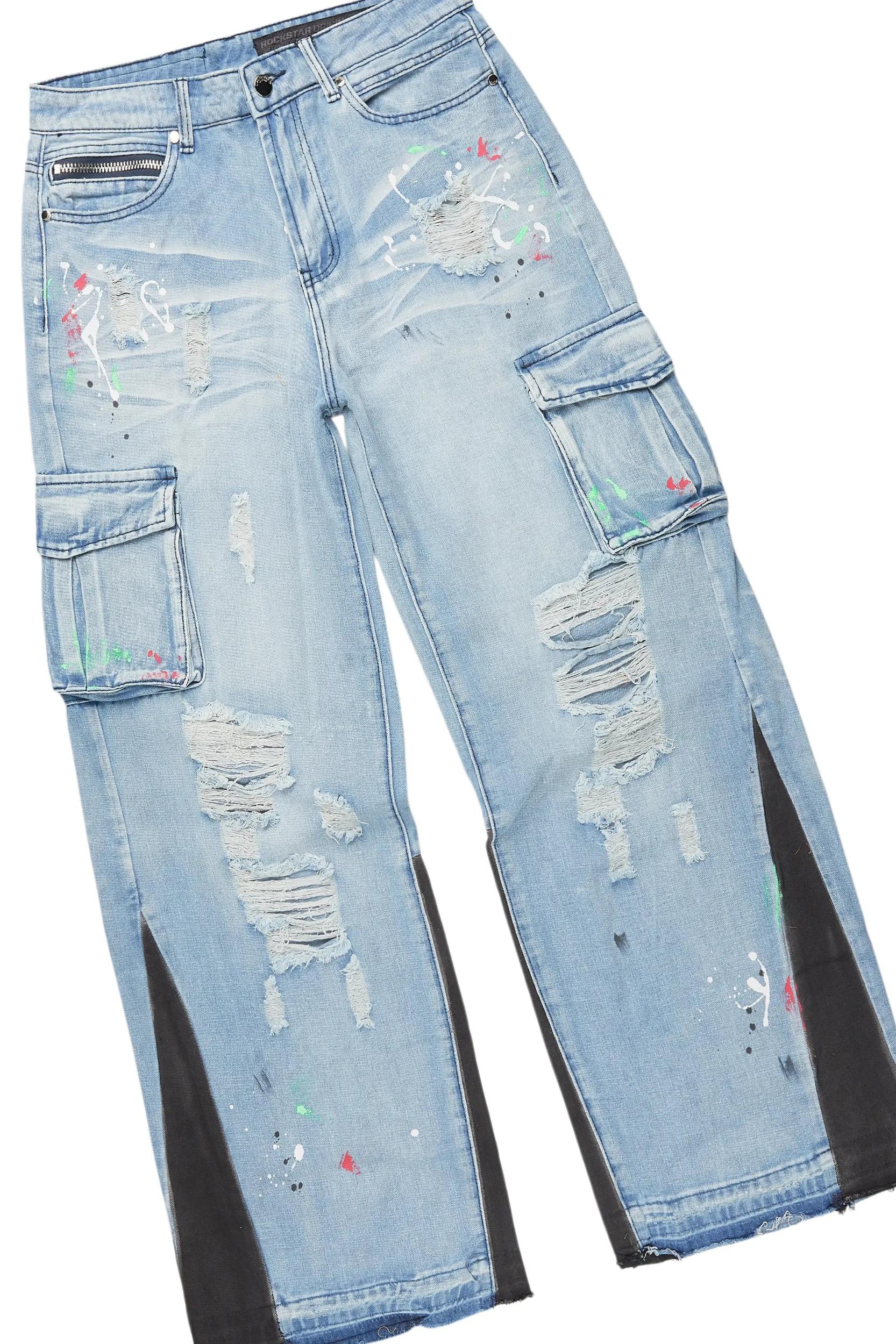 Beno Black/Blue Long Sleeve T-Shirt/Baggy Fit Jean Bundle Male Product Image