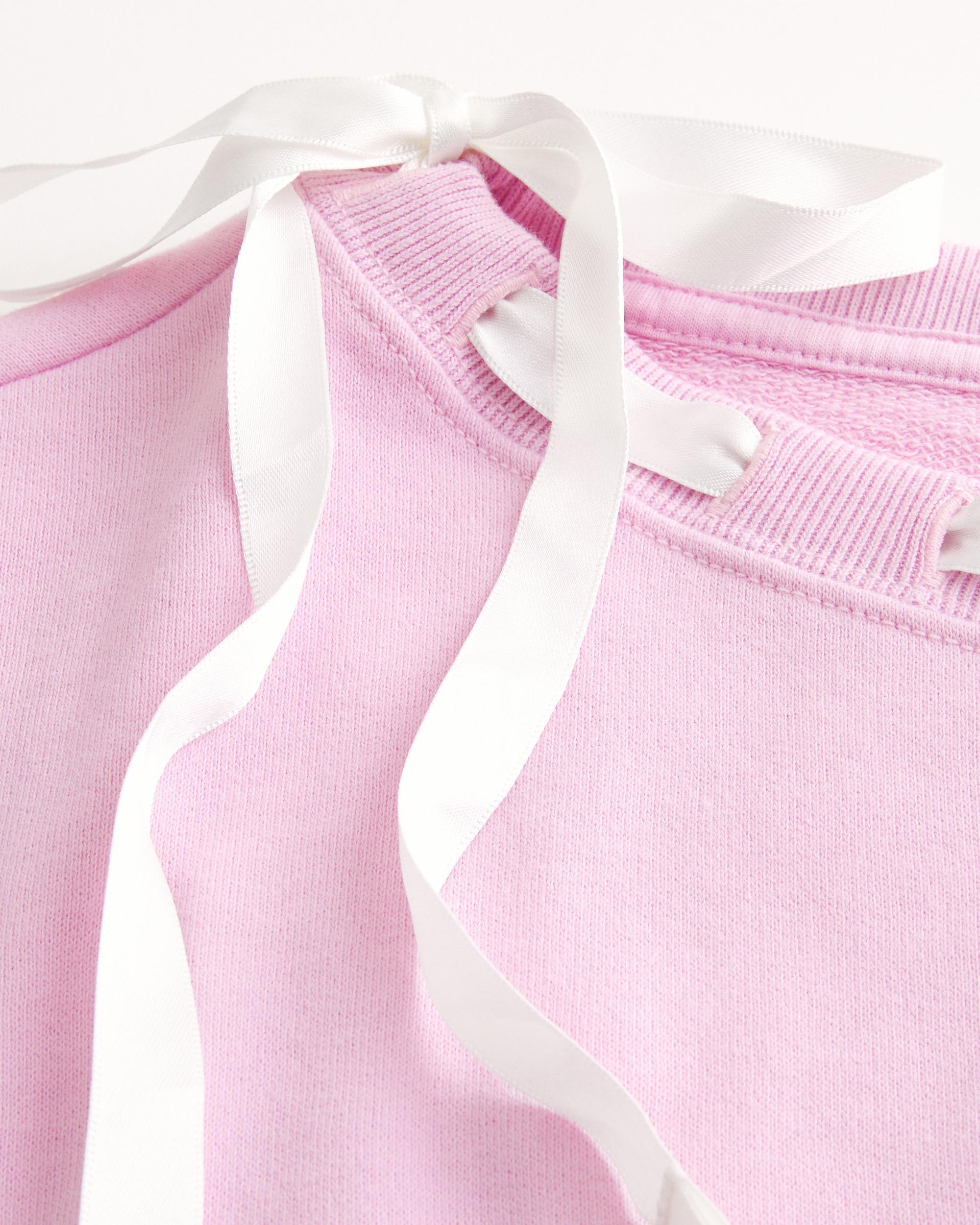 Off-the-Shoulder Tie Sweatshirt Product Image