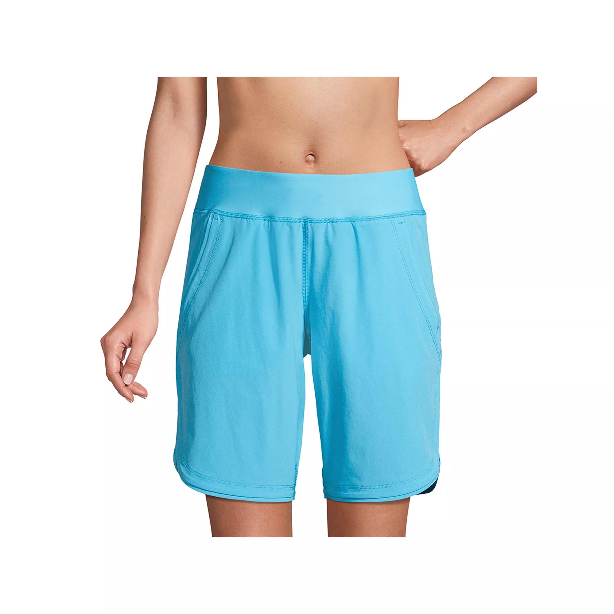 Women's Lands' End 9" Quick Dry Swim Board Short With Panty,  Product Image