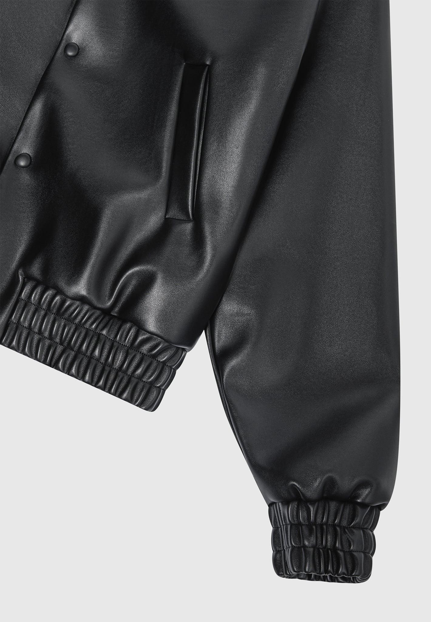 Eiffel Rhinestone Varsity Jacket - Black Male Product Image
