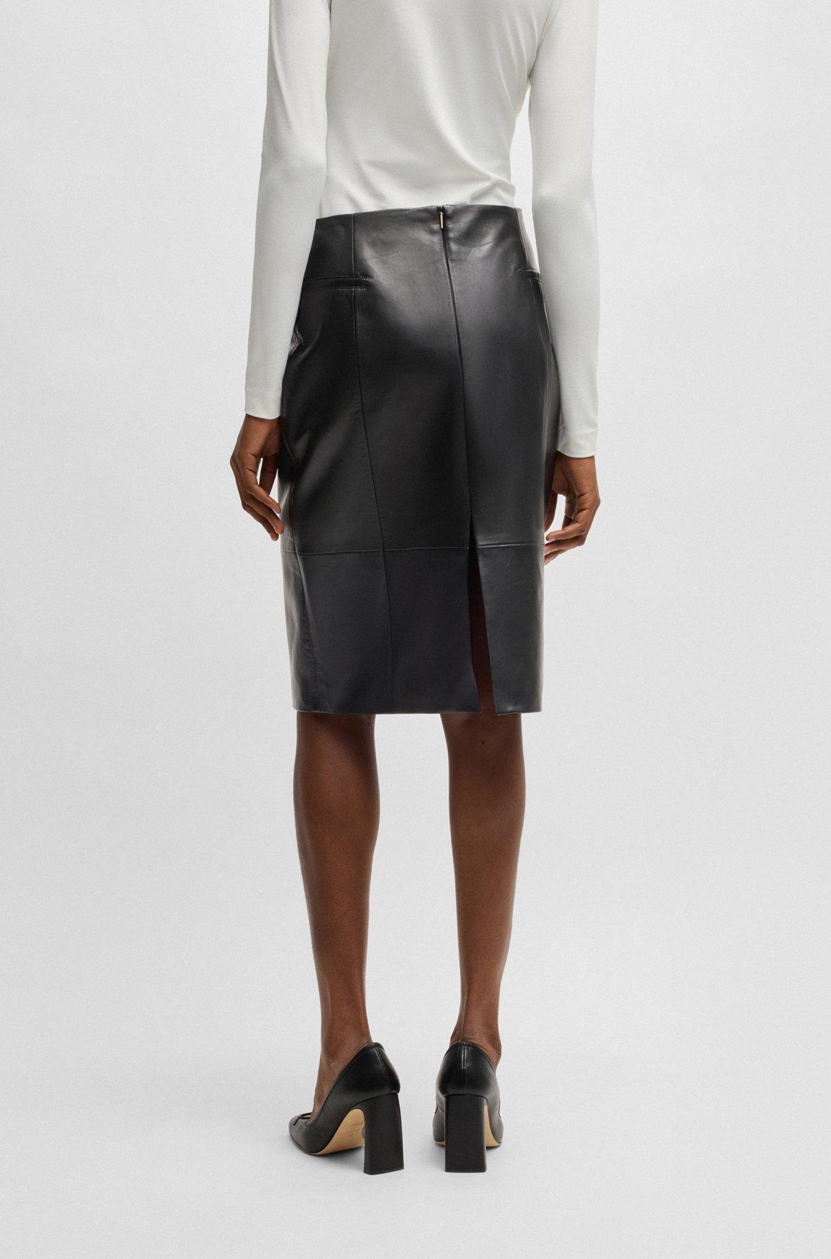Pencil skirt in lustrous leather Product Image