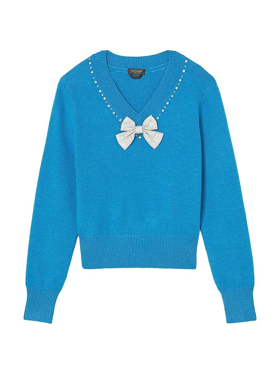 Womens Mainline Embellished V-Neck Sweater Product Image