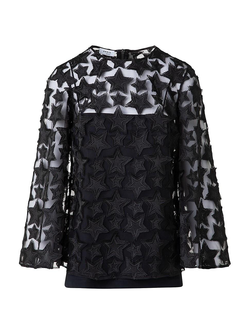 Womens Star Embroidered Tulle Top Product Image