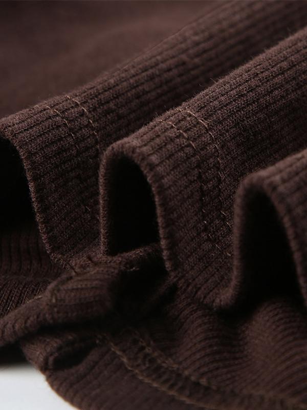 Fuzzy Collar Splice V Neck Shirred Cropped Long Sleeve Knit Product Image