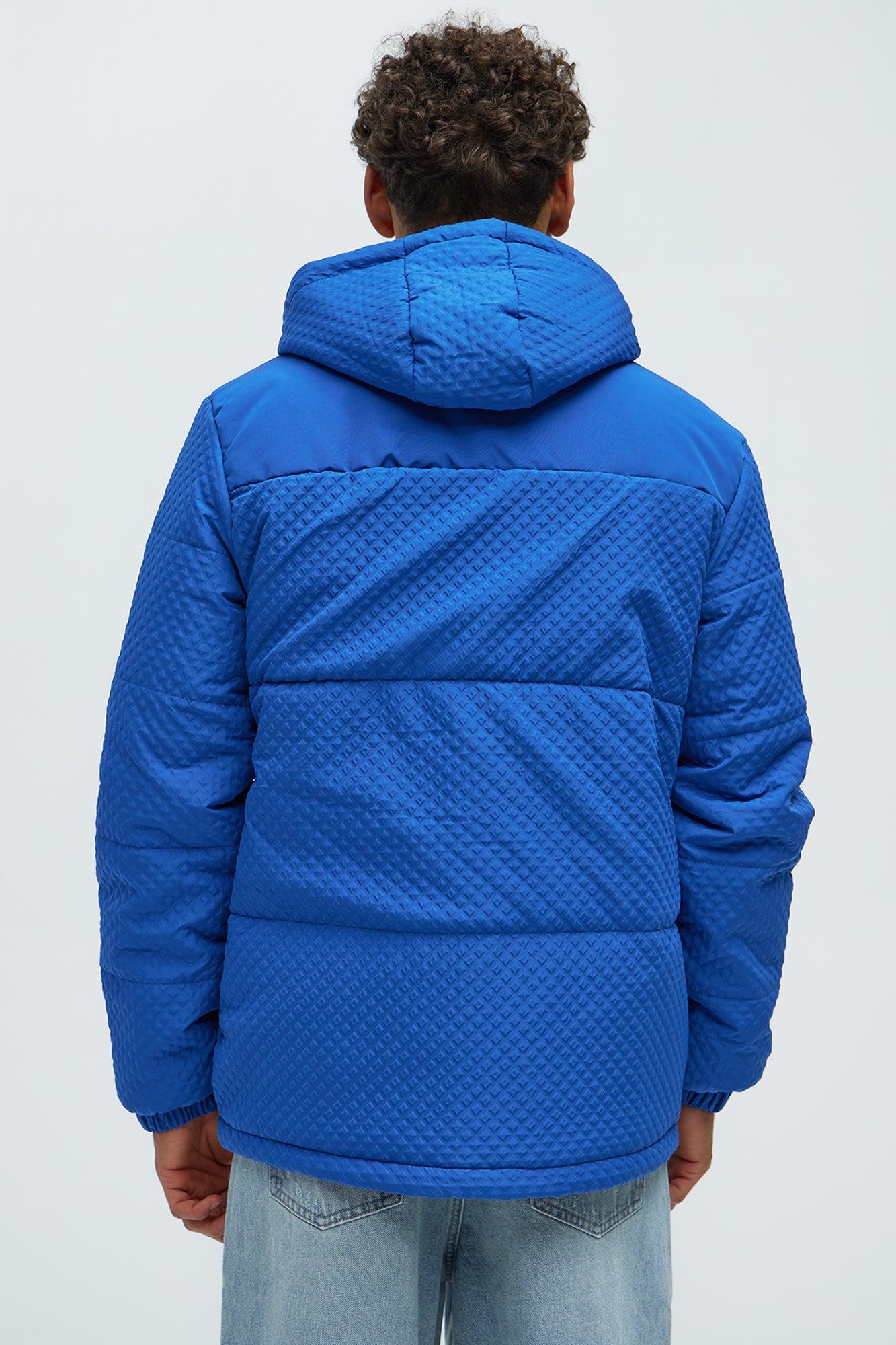 No Pressure Heavyweight Diamondquilt Puffer Jacket - Blue Product Image