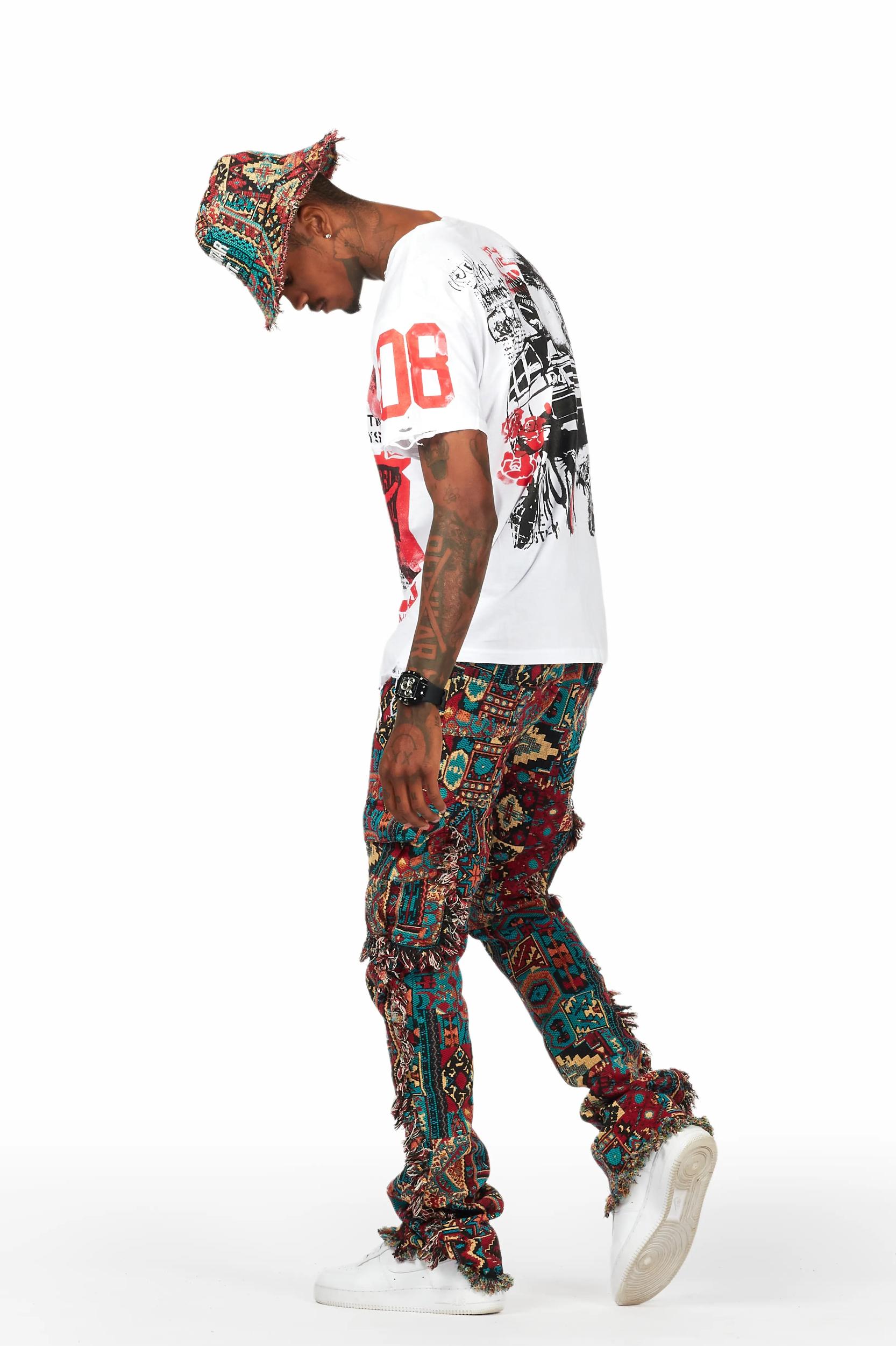 Grill White Graphic Oversized T-Shirt Male Product Image