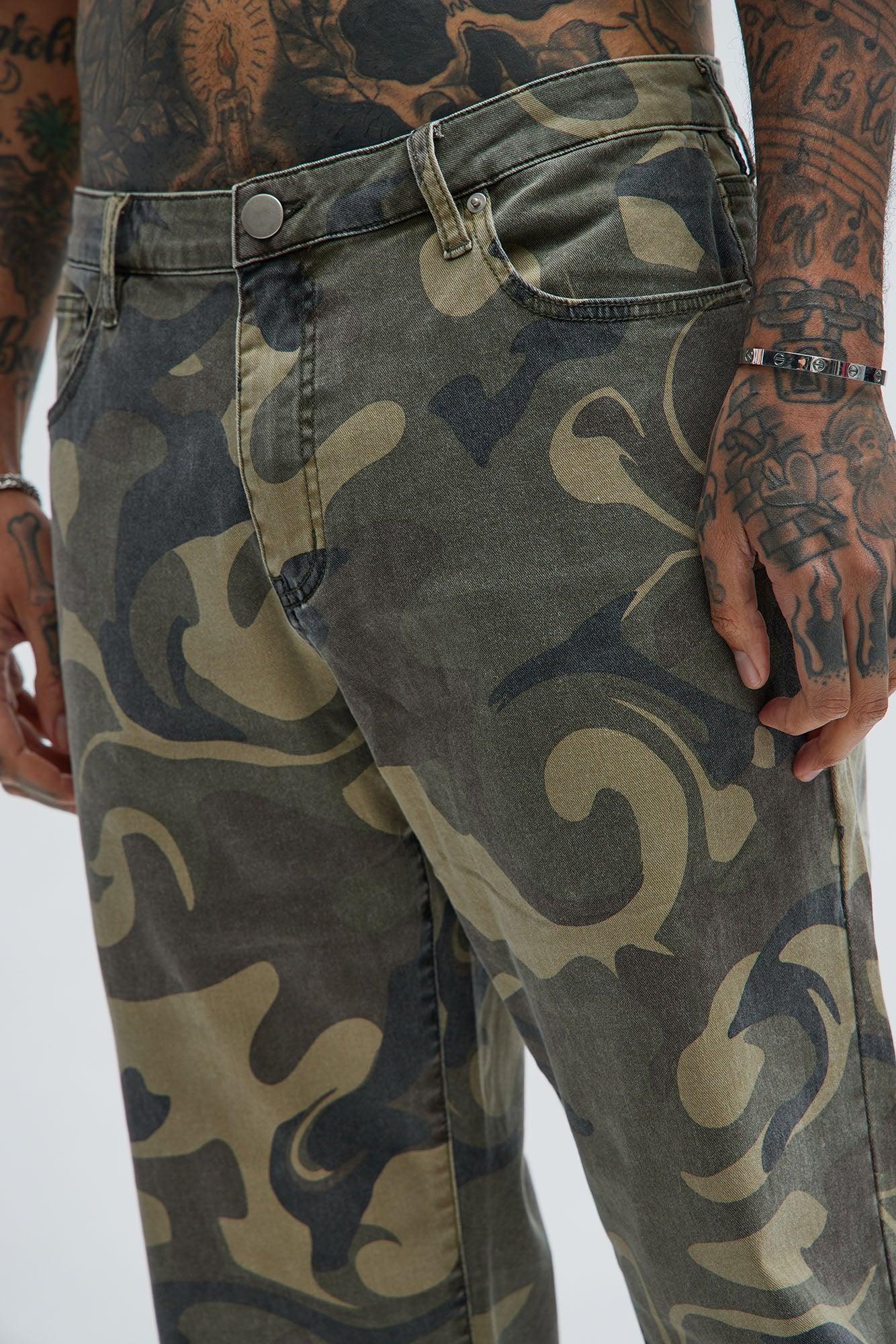 Won't Do Camo Straight Pants - Camouflage Product Image