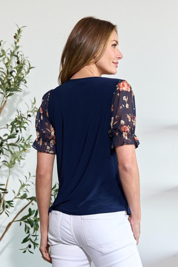 Printed Puff Sleeve Top Product Image