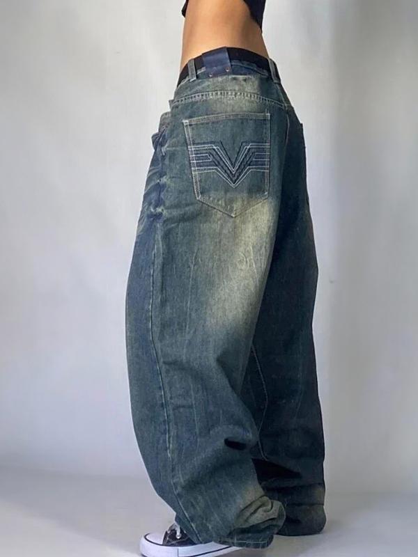 Hip Hop Retro Loose Boyfriend Jeans Product Image