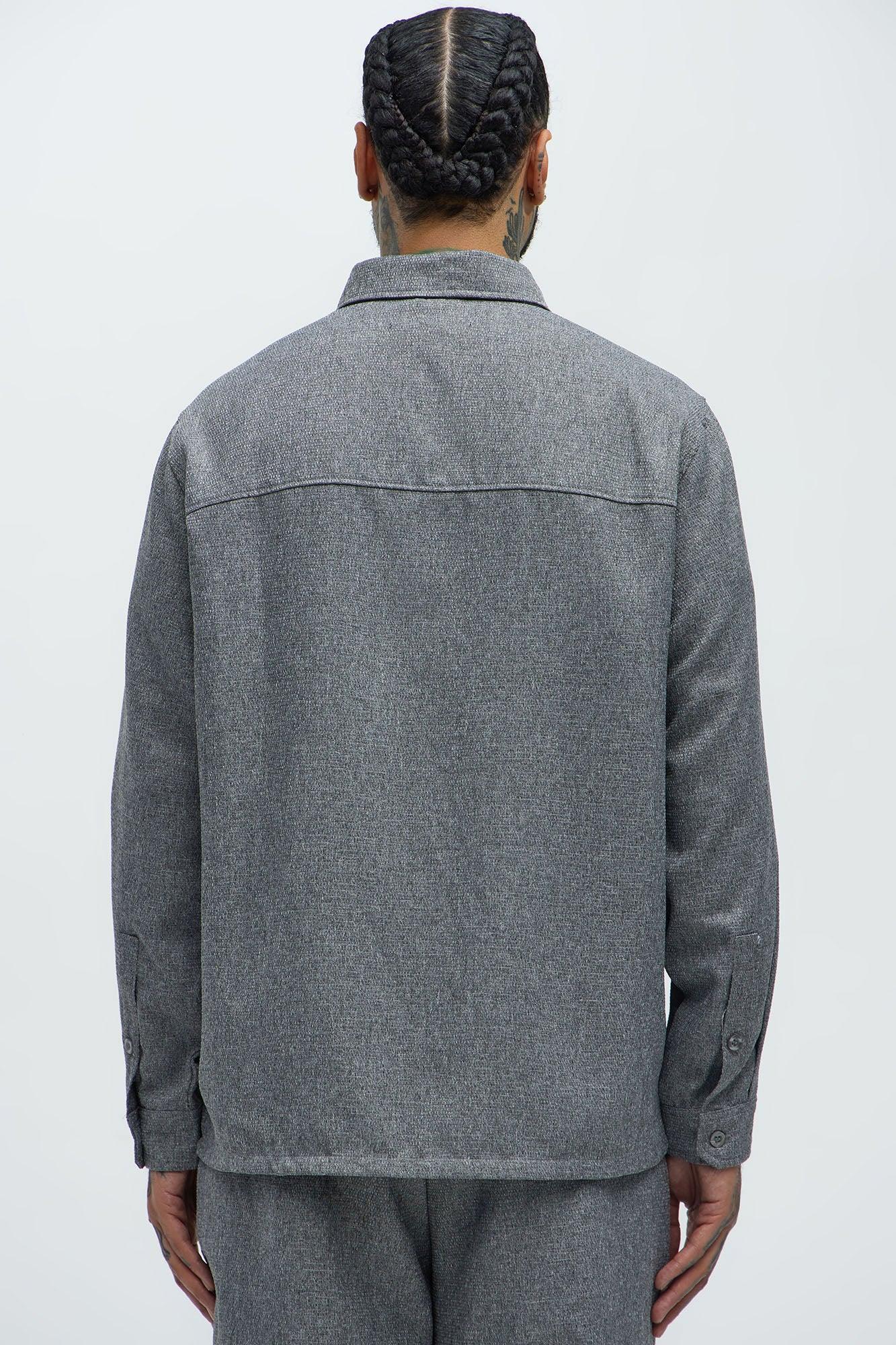 Kerr Textured Button Up Shirt - Grey Product Image
