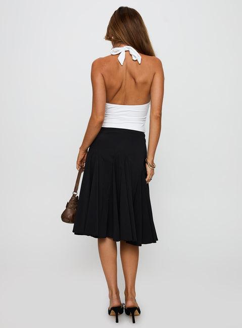 Agnette Low Rise Midi Skirt Black Product Image
