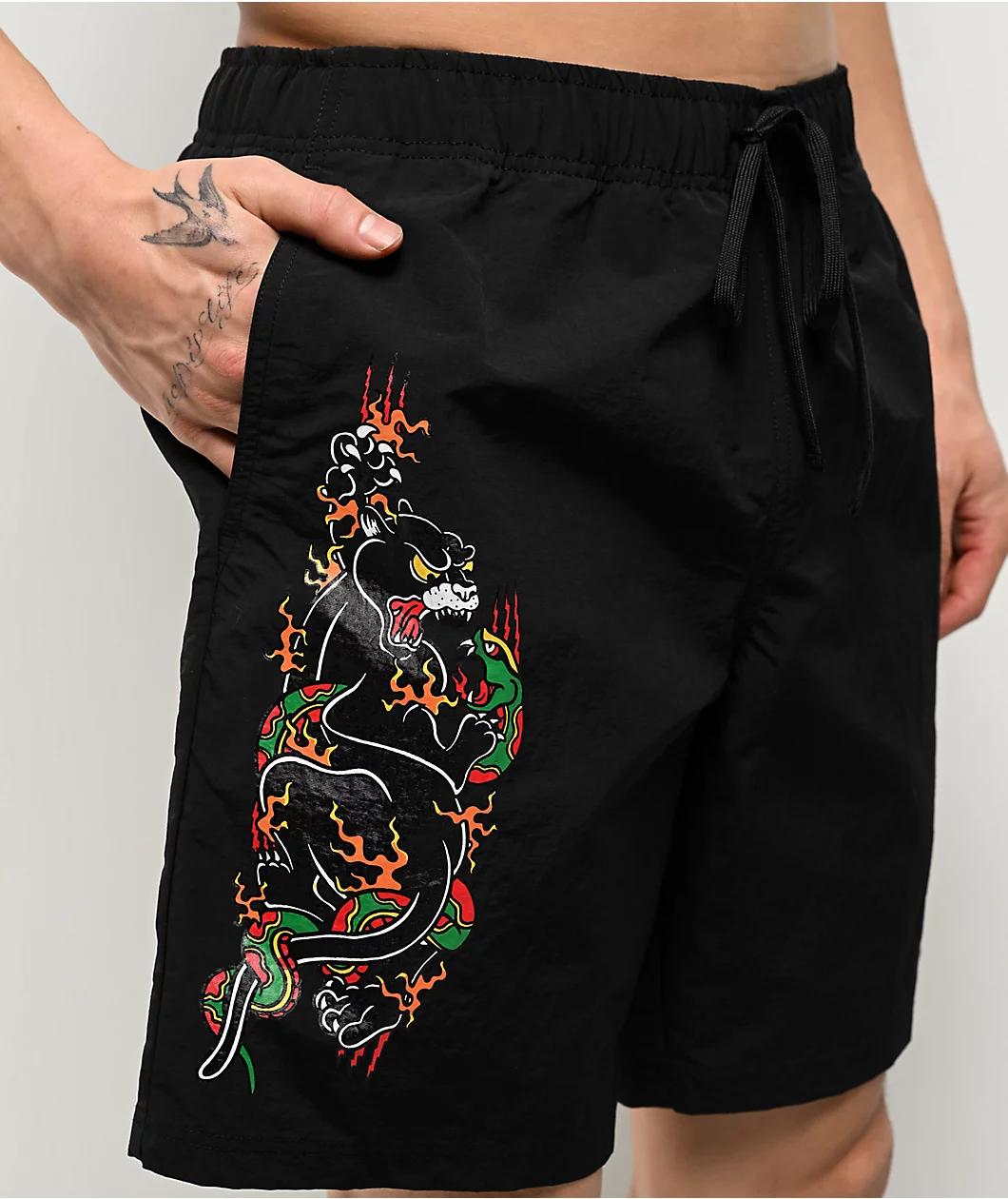 Ninth Hall Panther Black Board Shorts Product Image