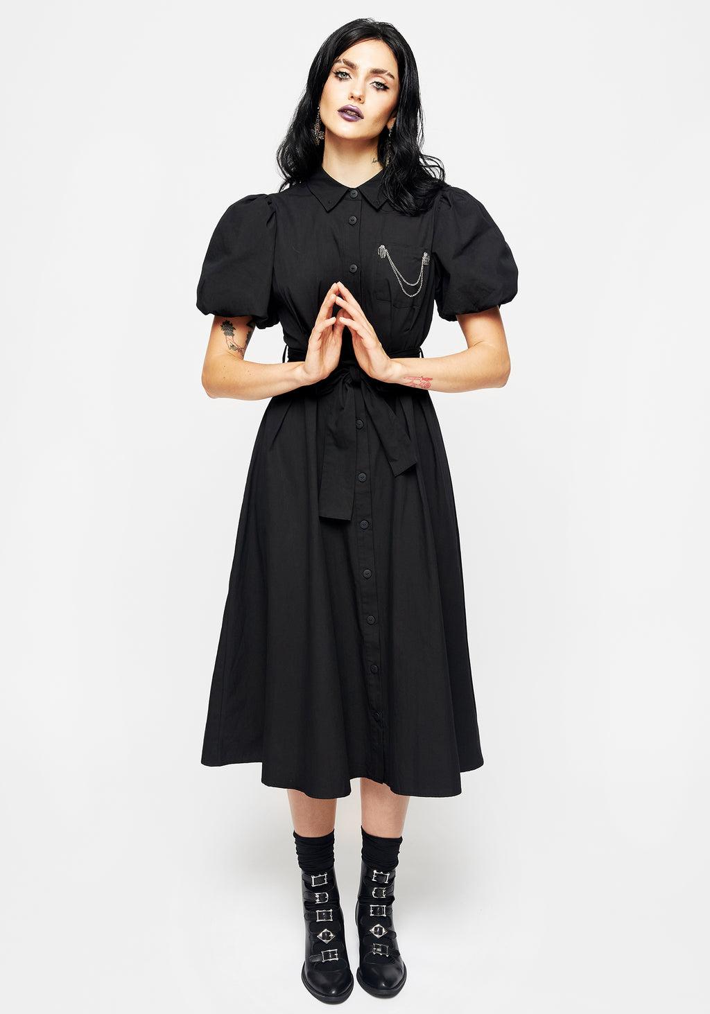 Skeleton Collar Midi Shirt Dress Product Image