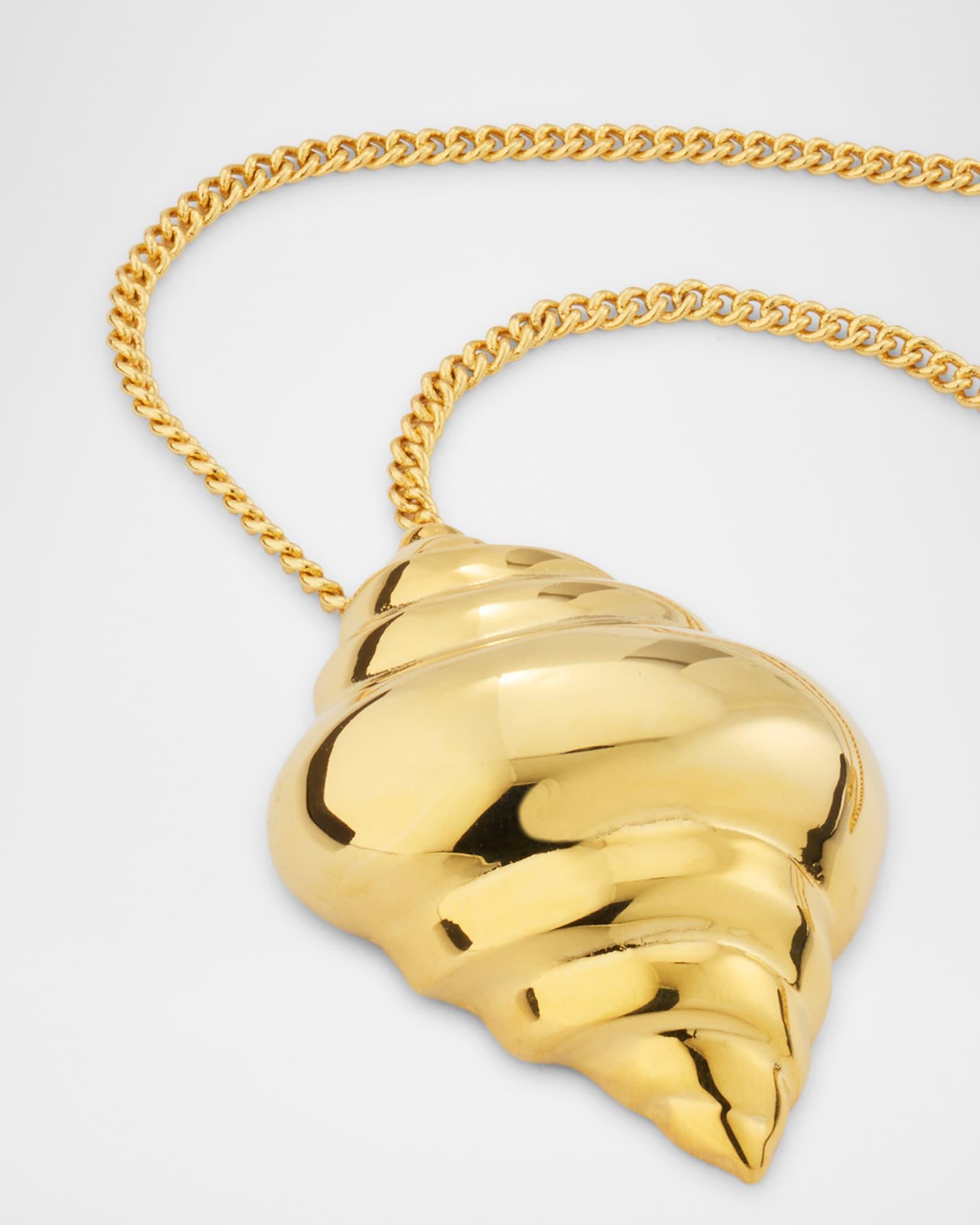 Polished Seashell Pendant Necklace Product Image