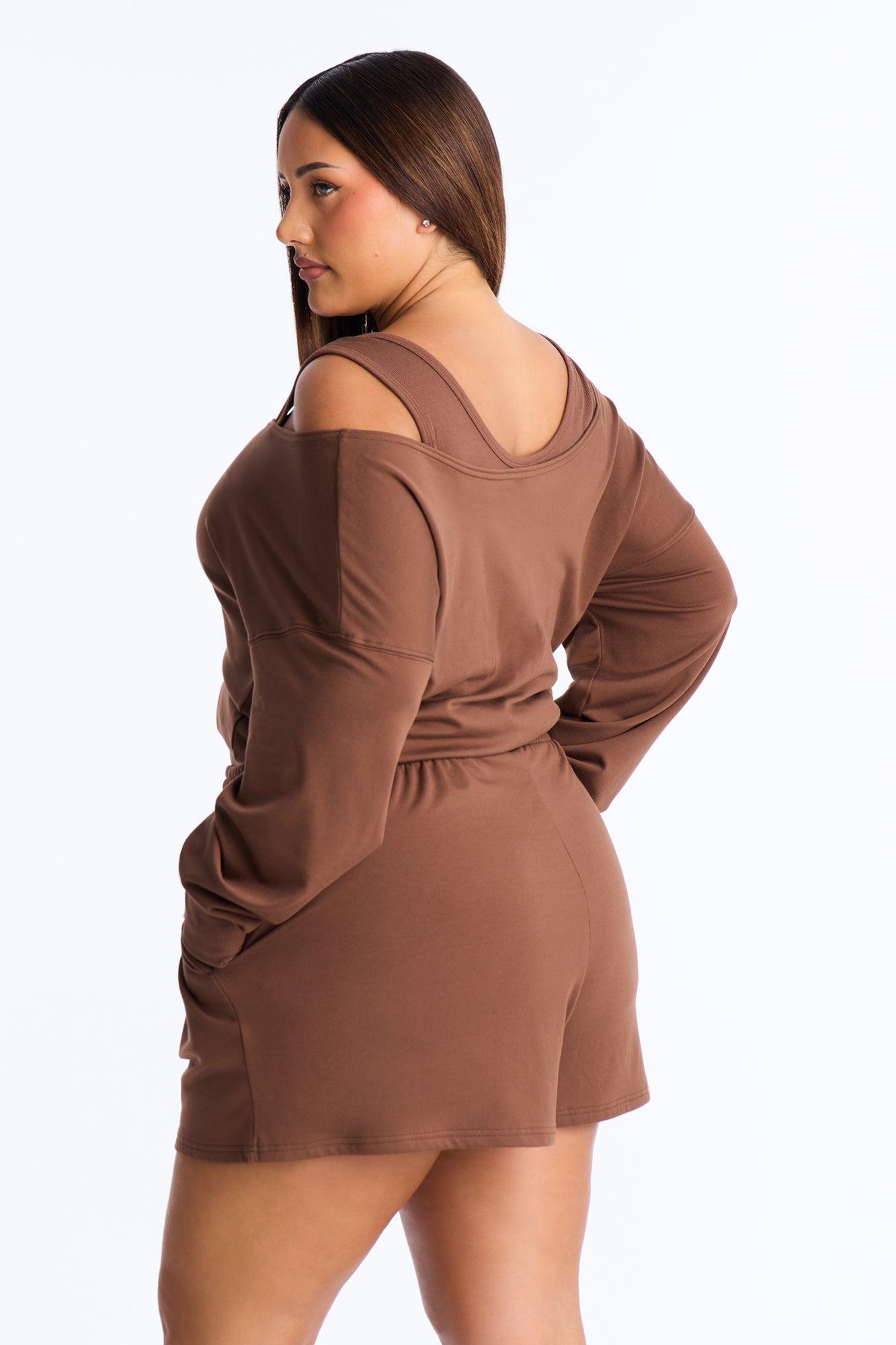 Finley Fleece Short Set - Chocolate Female Product Image