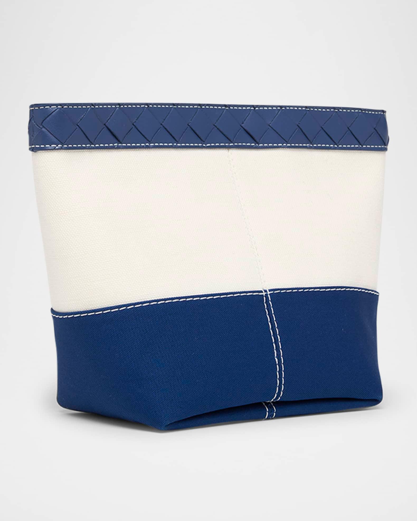Leather-Trim Canvas Pouch Bag Product Image