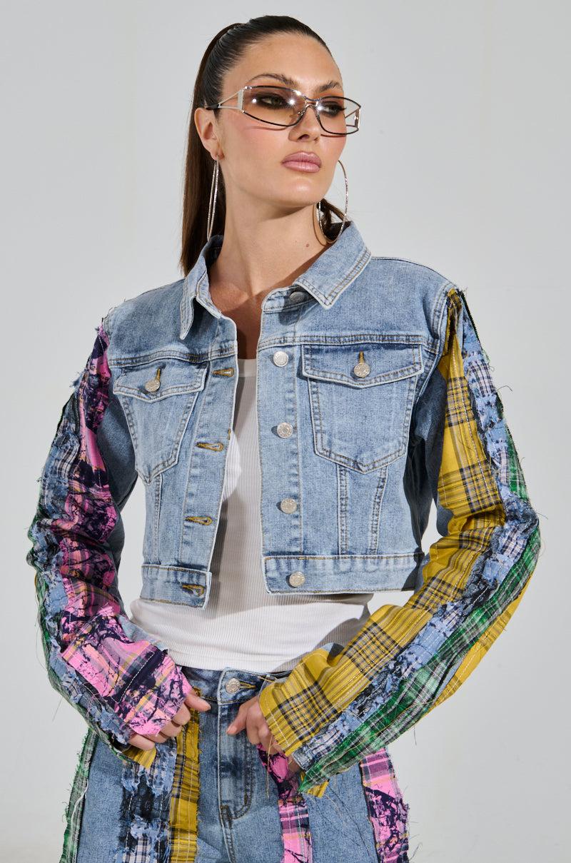 MAKING WAVES PATCHWORK DENIM JACKET Product Image